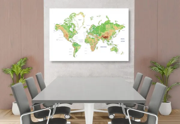 Obraz klasická mapa sveta s bielym pozadím