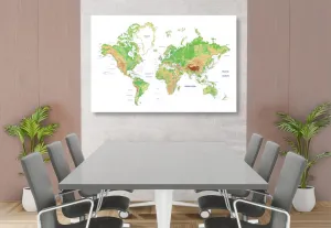 Obraz klasická mapa sveta s bielym pozadím