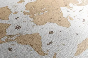 Obraz na korku  béžová mapa