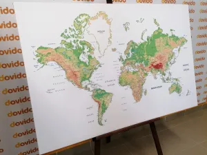 Obraz klasická mapa sveta s bielym pozadím