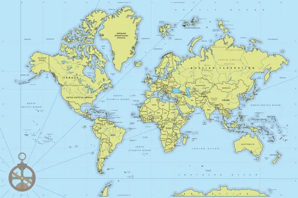 Obraz na korku štýlová mapa s kompasom