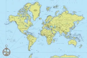 Obraz na korku štýlová mapa s kompasom