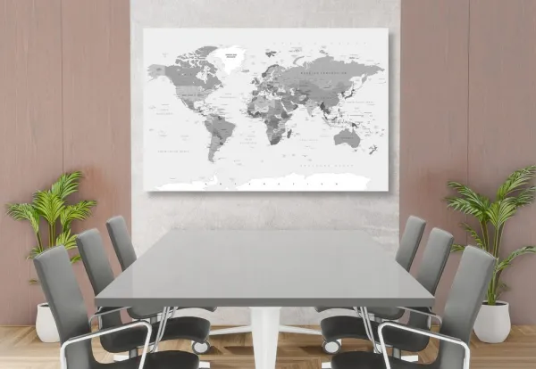 Obraz na korku klasická čiernobiela mapa