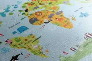 Obraz detská mapa sveta so zvieratkami