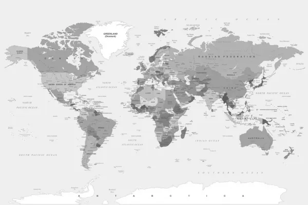 Obraz na korku klasická čiernobiela mapa