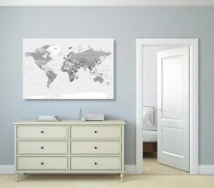 Obraz na korku klasická čiernobiela mapa