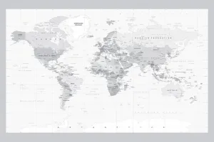 Obraz klasická čiernobiela mapa so šedým okrajom