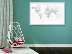 Obraz na korku klasická čiernobiela mapa so šedým okrajom
