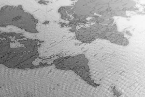 Obraz na korku  štýlová mapa s kompasom v čiernobielom prevedení