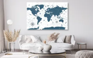 Obraz na korku mapa v modrom prevedení