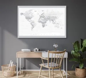 Obraz na korku klasická čiernobiela mapa so šedým okrajom