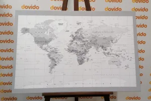 Obraz klasická čiernobiela mapa so šedým okrajom