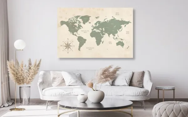 Obraz na korku decentná mapa sveta