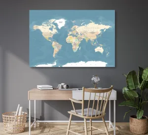 Obraz na korku štýlová vintage mapa sveta