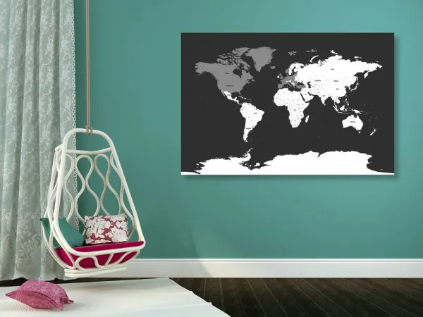 Obraz na korku moderná mapa s čiernobielym nádychom
