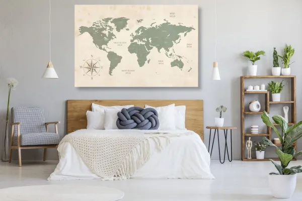 Obraz na korku decentná mapa sveta