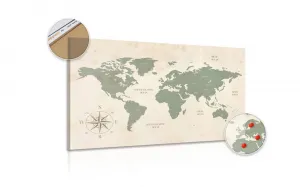 Obraz na korku decentná mapa sveta