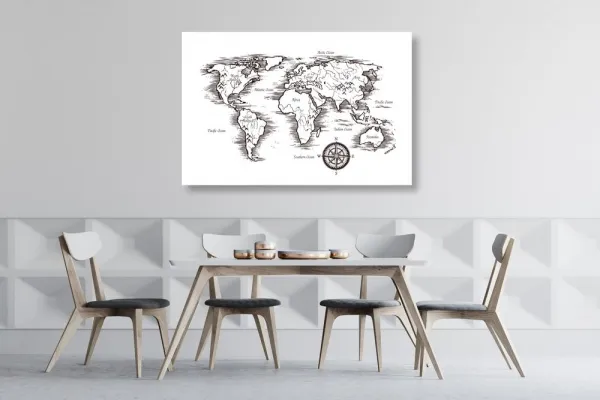 Obraz na korku  mapa sveta v nádhernom prevedení