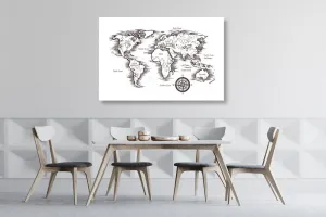 Obraz na korku  mapa sveta v nádhernom prevedení