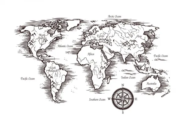 Obraz na korku  mapa sveta v nádhernom prevedení