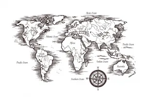 Obraz na korku  mapa sveta v nádhernom prevedení