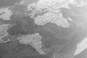 Obraz štýlová čiernobiela mapa sveta