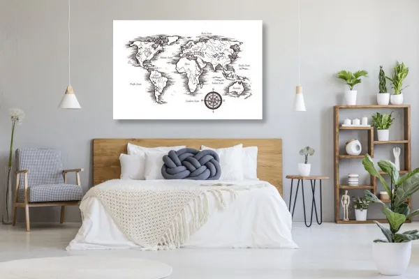 Obraz na korku  mapa sveta v nádhernom prevedení