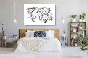 Obraz na korku  mapa sveta v nádhernom prevedení