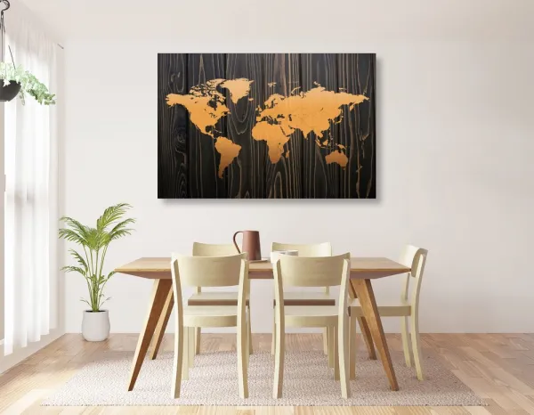 Obraz oranžová mapa na dreve
