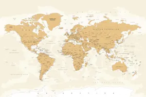 Obraz mapa sveta s vintage nádychom
