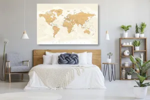 Obraz na korku mapa sveta s vintage nádychom