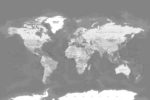 Obraz štýlová vintage čiernobiela mapa sveta