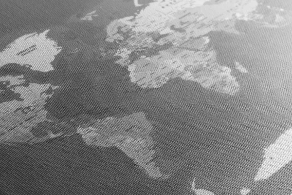 Obraz štýlová vintage čiernobiela mapa sveta