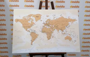Obraz mapa sveta s vintage nádychom