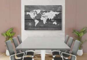Obraz mapa s dreveným pozadím