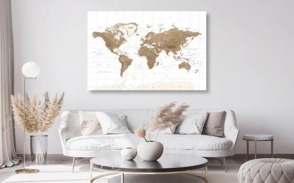 Obraz nádherná vintage mapa sveta s bielym pozadím