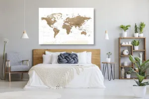 Obraz nádherná vintage mapa sveta s bielym pozadím