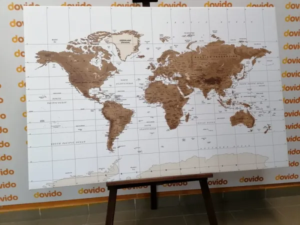 Obraz nádherná vintage mapa sveta s bielym pozadím