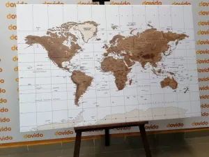 Obraz nádherná vintage mapa sveta s bielym pozadím