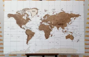 Obraz nádherná vintage mapa sveta s bielym pozadím