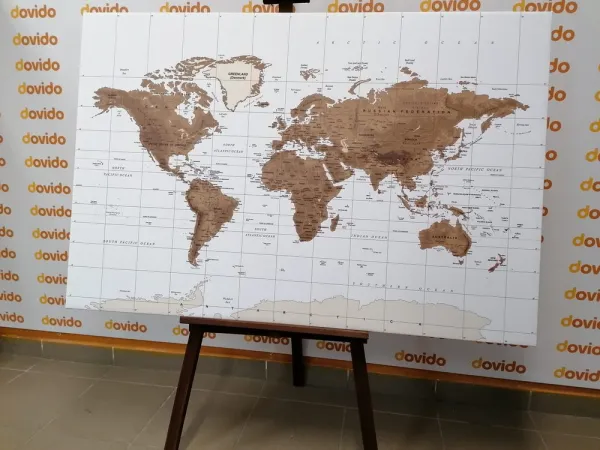Obraz nádherná vintage mapa sveta s bielym pozadím
