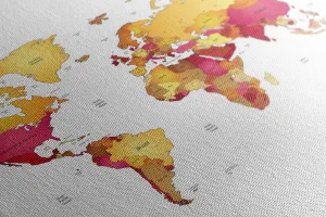 Obraz na korku mapa sveta vo farbách