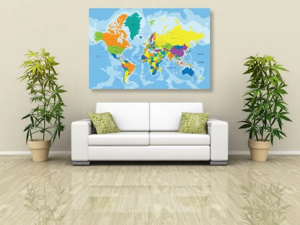Obraz na korku farebná mapa sveta