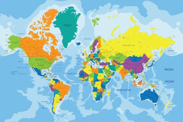 Obraz farebná mapa sveta