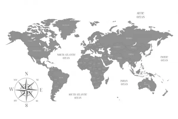 Obraz decentná mapa v šedom prevedení