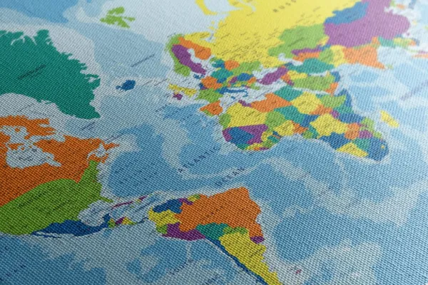 Obraz farebná mapa sveta