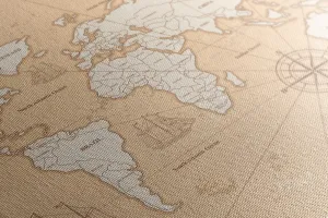 Obraz na korku zaujímavá béžová mapa sveta