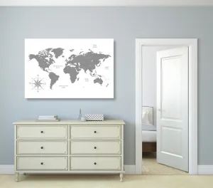 Obraz decentná mapa v šedom prevedení