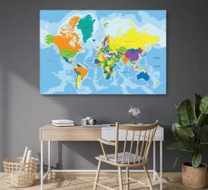 Obraz na korku farebná mapa sveta