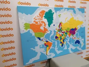 Obraz na korku farebná mapa sveta